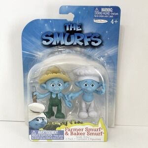 The Smurfs Movie Grab Ems Farmer & Baker Smurf Figure 2-Pack Jakks 2011